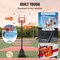 Black 19-Inch Rim Adjustable Outdoor Basketball Hoop with Wheels and Heavy-Duty Steel Base